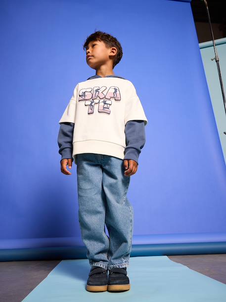 Sweat à capuche garçon écru - vertbaudet enfant 