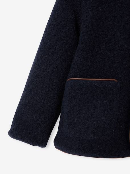 Meisjesjas met capuchon kameel+marineblauw - vertbaudet enfant 