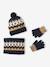 Ensemble garçon bonnet, snood et gants moka - vertbaudet enfant 