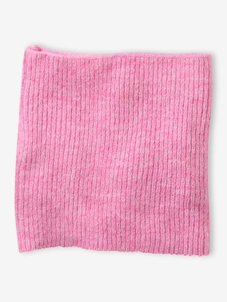 Ensemble bonnet et snood en tricot fuchsia - vertbaudet enfant 
