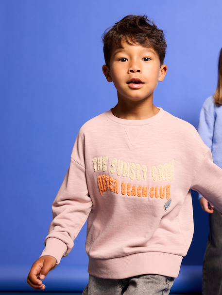 Sweat col rond garçon rose pâle - vertbaudet enfant 