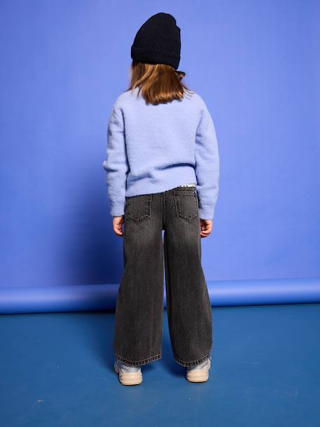 Wijde meisjesjeans medium lichaamsbouw denimgrijs+donkerblauw+lichtblauw+middenblauw - vertbaudet enfant 
