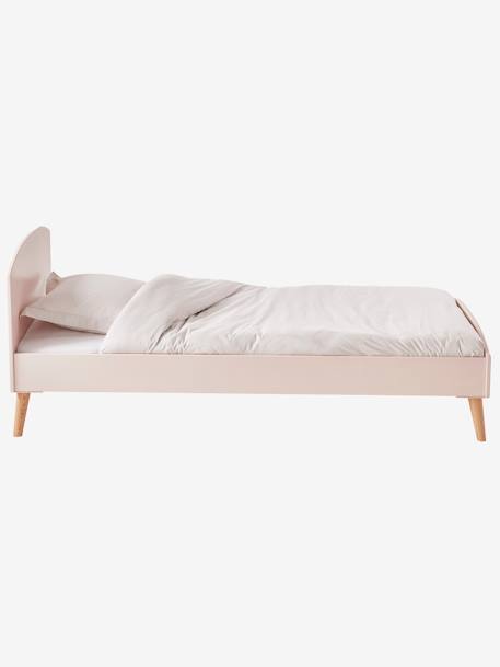 Lit enfant LIGNE CONFETTI BLANC/BOIS+rose - vertbaudet enfant 