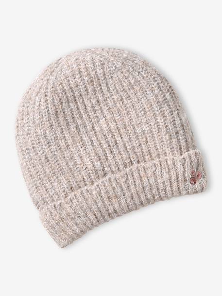 Ensemble fille tricot bonnet, snood et gants beige - vertbaudet enfant 