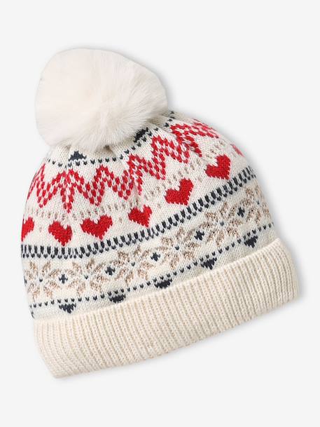 Ensemble fille bonnet, snood et moufles écru - vertbaudet enfant 