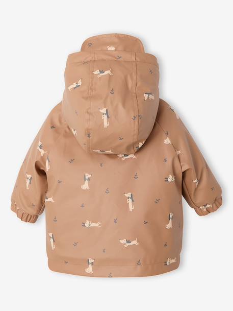 Ciré bébé à capuche doublé en sherpa noisette+olive - vertbaudet enfant 