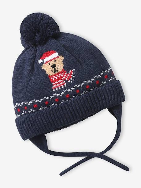Ensemble bébé bonnet, snood et moufles marine - vertbaudet enfant 