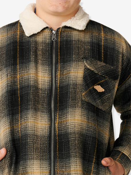 Veste zippée sherpa kaki - vertbaudet enfant 
