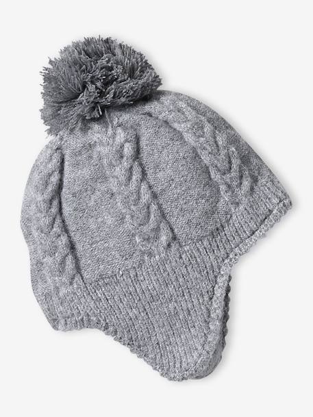 3-delige babyset muts, colsjaal, wanten gemêleerd grijs - vertbaudet enfant 