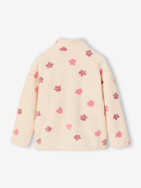 Fleece vest met rits voor meisjes vanille - vertbaudet enfant 