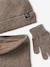 Ensemble bonnet, snood et gants taupe - vertbaudet enfant 