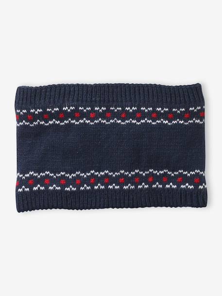 3-delige babyset muts, col en wanten marineblauw - vertbaudet enfant 