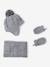 Ensemble bébé bonnet, snood et moufles gris chiné - vertbaudet enfant 