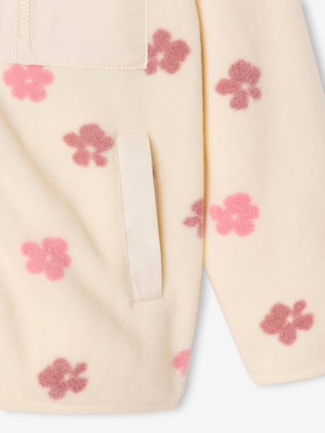 Fleece vest met rits voor meisjes vanille - vertbaudet enfant 