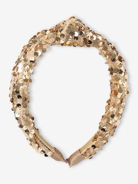 Serre-tête fille à sequins doré - vertbaudet enfant 