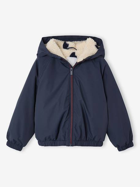 Fille-Manteau, veste-Coupe-vent fille à capuche doublé sherpa