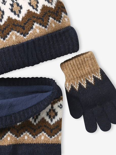 Jongensset muts, colsjaal en handschoenen mokka - vertbaudet enfant 