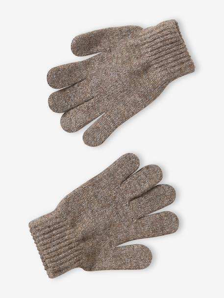 Ensemble bonnet, snood et gants taupe - vertbaudet enfant 