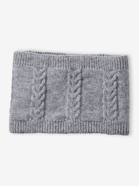 3-delige babyset muts, colsjaal, wanten gemêleerd grijs - vertbaudet enfant 
