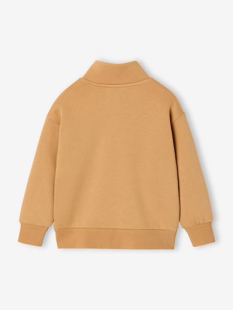 Sweater met ritskraag jongen geel+groenblauw - vertbaudet enfant 