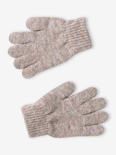 Gebreide meisjesset muts, colsjaal en handschoenen beige - vertbaudet enfant 