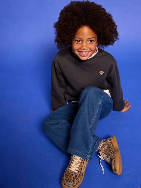 Jean tregging fille large bleu clair+bleu foncé+bleu moyen+denim gris - vertbaudet enfant 