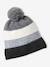 Ensemble garçon bonnet + snood + gants rayés gris+marine - vertbaudet enfant 