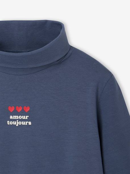 Lot de 3 T-shirts col roulé fille écru+encre+lot rose poudré - vertbaudet enfant 