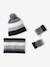 Ensemble garçon bonnet + snood + gants rayés gris+marine - vertbaudet enfant 