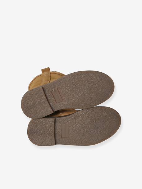 Leren meisjesboots met rits bruin - vertbaudet enfant 