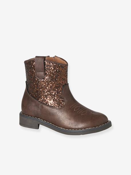 Meisjeslaarsjes met rits bruin - vertbaudet enfant 