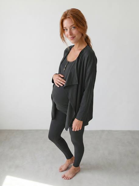 Ensemble 3 pièces homewear grossesse et allaitement anthracite+Bleu - vertbaudet enfant 