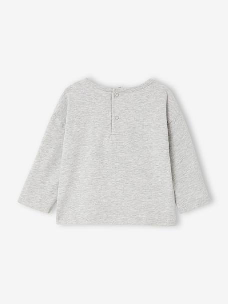 Babyjongensshirt met lange mouwen gemêleerd beige+gemêleerd grijs - vertbaudet enfant 