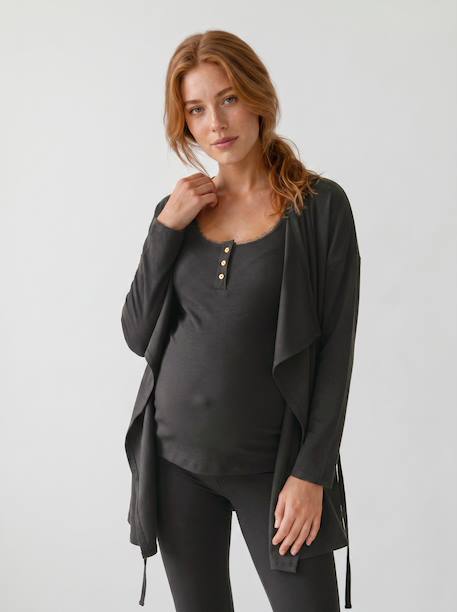 Ensemble 3 pièces homewear grossesse et allaitement anthracite+Bleu - vertbaudet enfant 