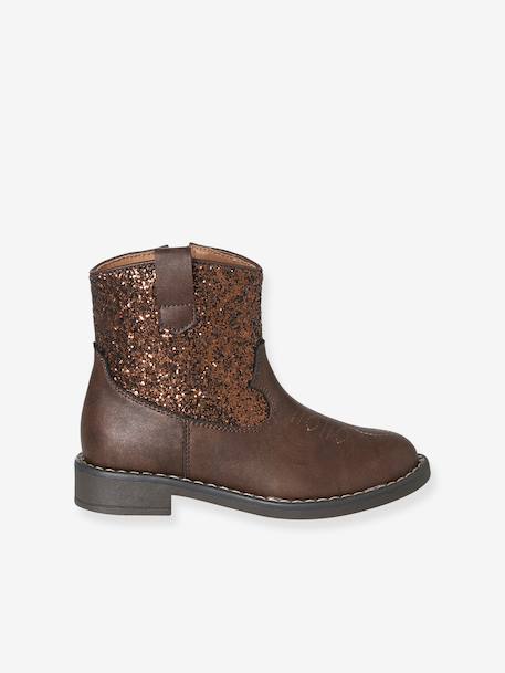 Boots fille synthétique zippées marron - vertbaudet enfant 