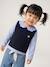 Pull bébé sans manches écru+marine+rose poudré - vertbaudet enfant 