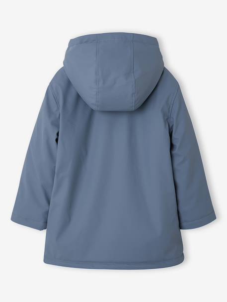 Regenjas met capuchon voor jongens en sherpa voering grijsblauw+nachtblauw - vertbaudet enfant 