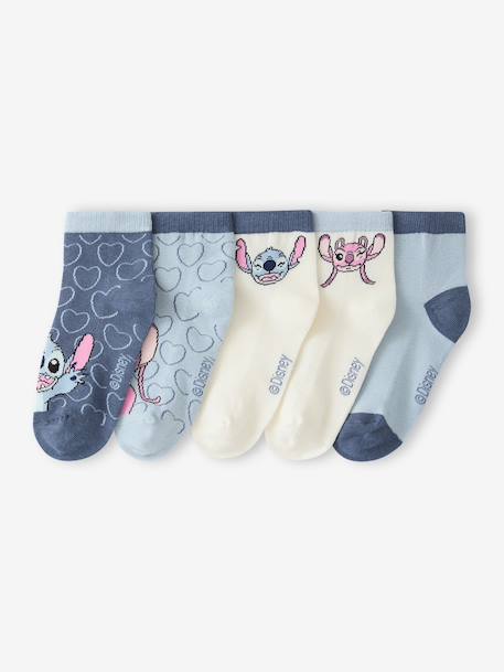 Lot de 5 mi-chaussettes Lilo et Stitch bleu jean - vertbaudet enfant 