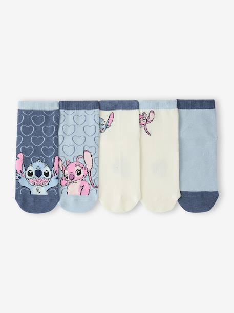 Lot de 5 mi-chaussettes Lilo et Stitch bleu jean - vertbaudet enfant 