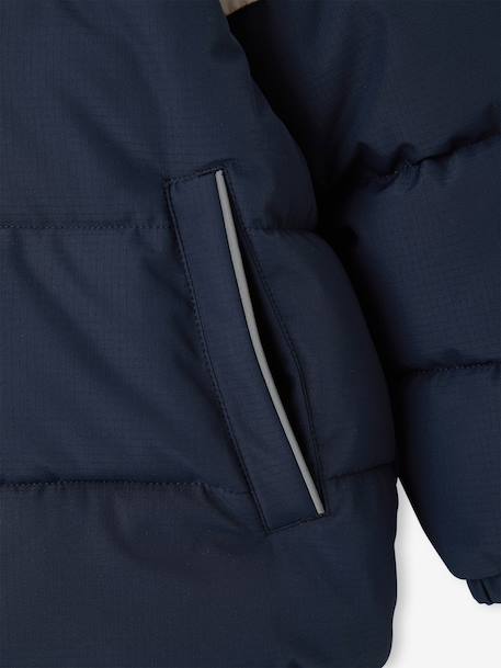 Jongensjas met capuchon blauw+roest - vertbaudet enfant 