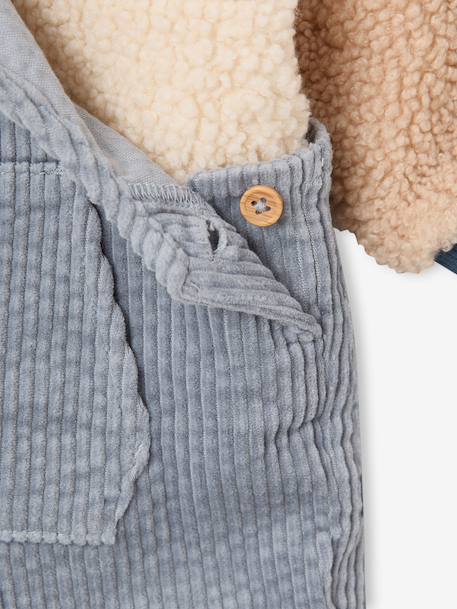 Ensemble salopette et sweat bébé bleu grisé - vertbaudet enfant 