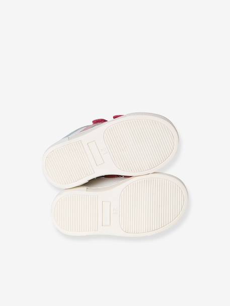 Baskets bébé cuir à scratchs lot blanc+lot violet - vertbaudet enfant 
