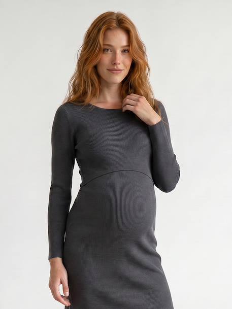 Robe de grossesse et allaitement anthracite - vertbaudet enfant 