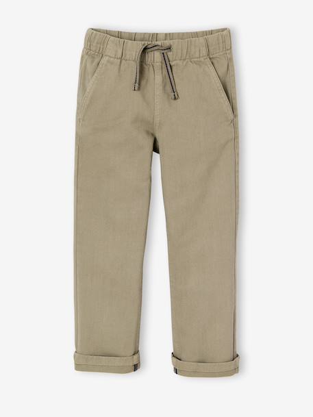 Eenvoudig aan te trekken jongensbroek met rechte pasvorm beige+middenblauw+nachtblauw+saliegroen+terracotta - vertbaudet enfant 