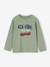 T-shirt met lange mouwen met print voor jongens rozenhout+saliegroen - vertbaudet enfant 