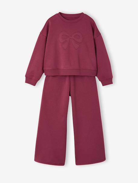 Sweatshirt en joggingbroek meisje pruim - vertbaudet enfant 