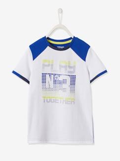 Jongens-T-shirt, poloshirt, souspull-Tweekleurig sport T-shirt voor jongens van technisch materiaal met pixeleffect