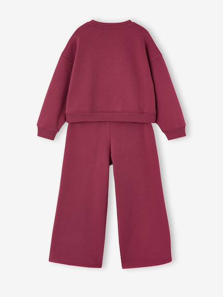 Sweatshirt en joggingbroek meisje pruim - vertbaudet enfant 