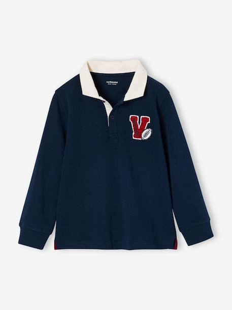 Polo manches longues garçon marine - vertbaudet enfant 