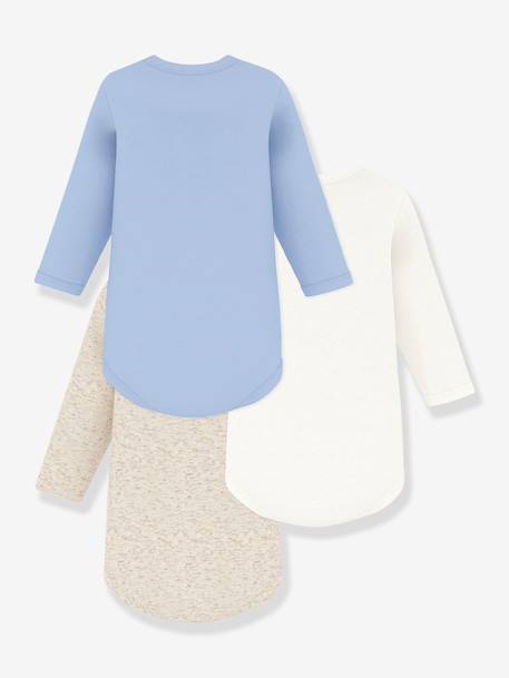 Set van 3 PETIT BATEAU rompertjes beige - vertbaudet enfant 